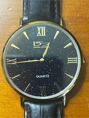 Black Daniel Steiger  Starry Dial Quartz Watch with Gold Accents